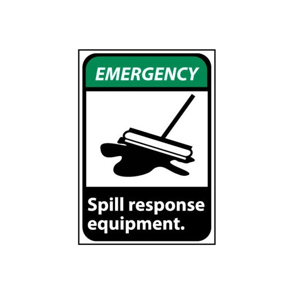 National Marker Co Emergency Sign 10x7 Rigid Plastic - Spill Response Equipment EGA1R - main